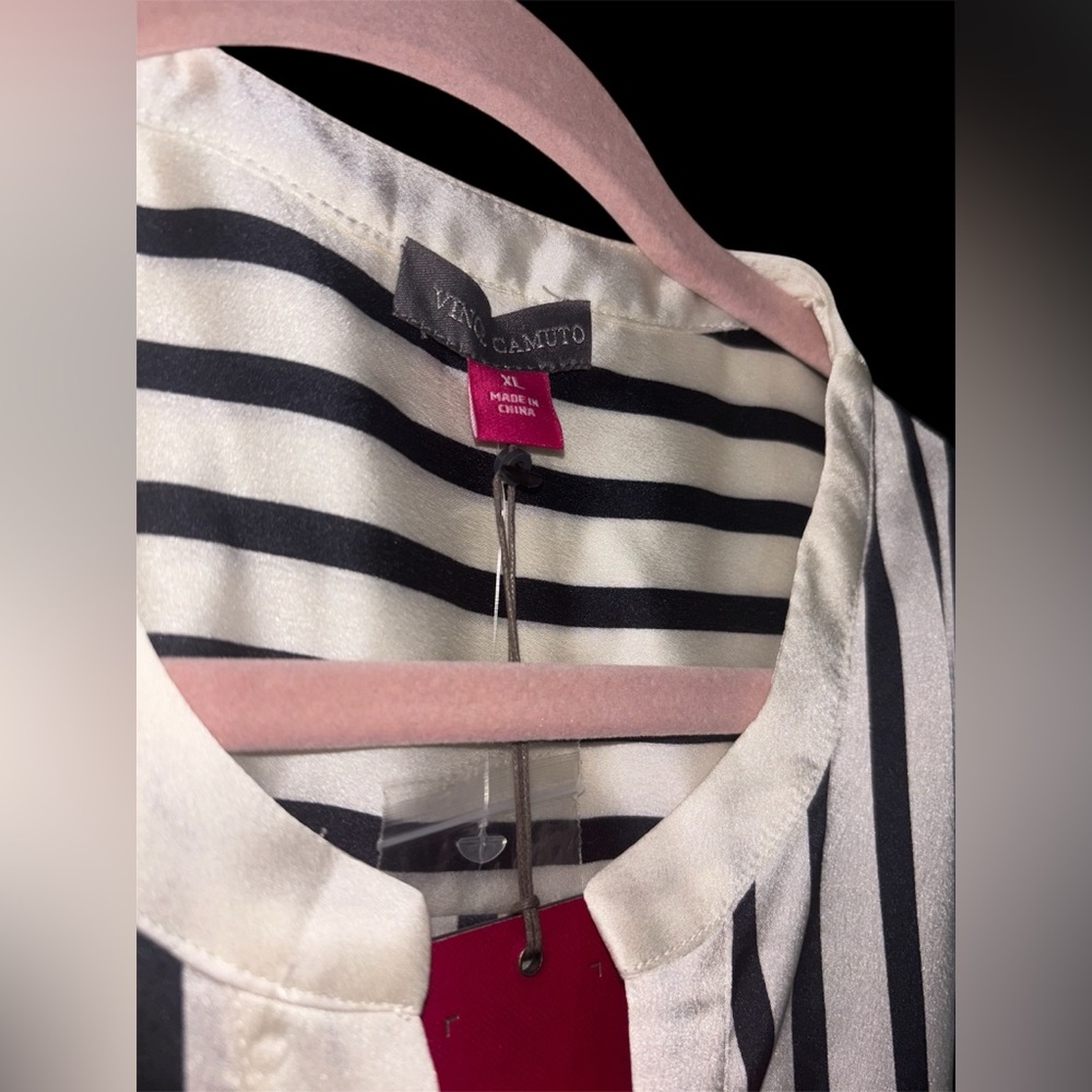 Vince Camuto Black and White Striped Blouse - Picture 2 of 3